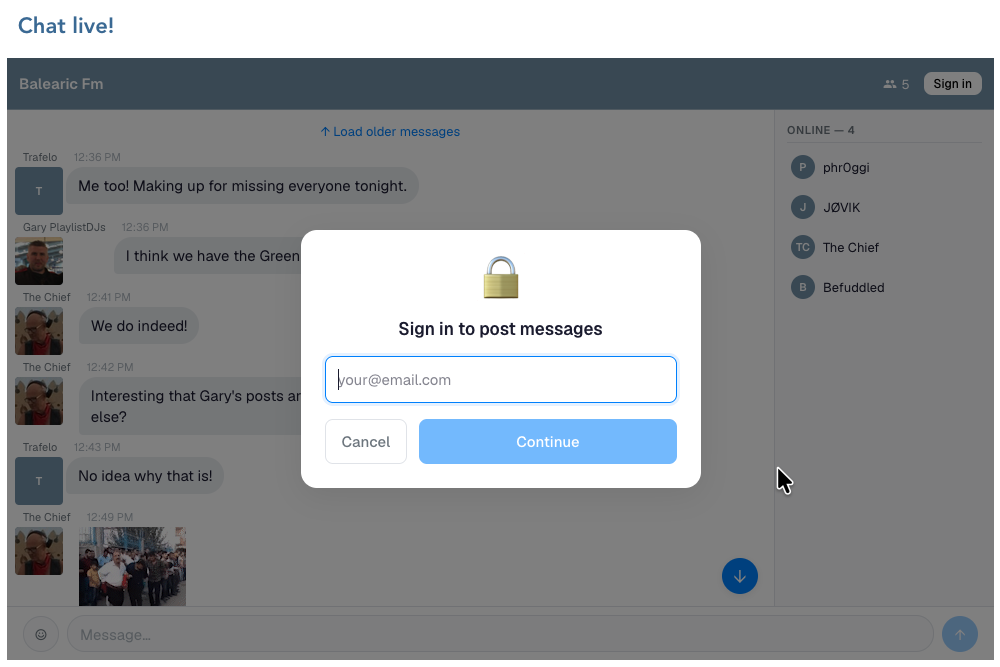 Relaya authentication dialog